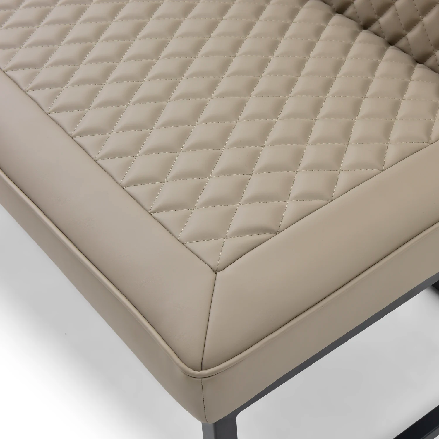 Athena 135cm Sand Ceramic Dining Table with Corner Bench Set - Close Up detail  of Dining Bench 