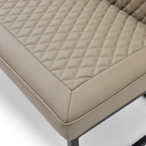 Athena 135cm Sand Ceramic Dining Table with Corner Bench Set - Close Up detail  of Dining Bench 