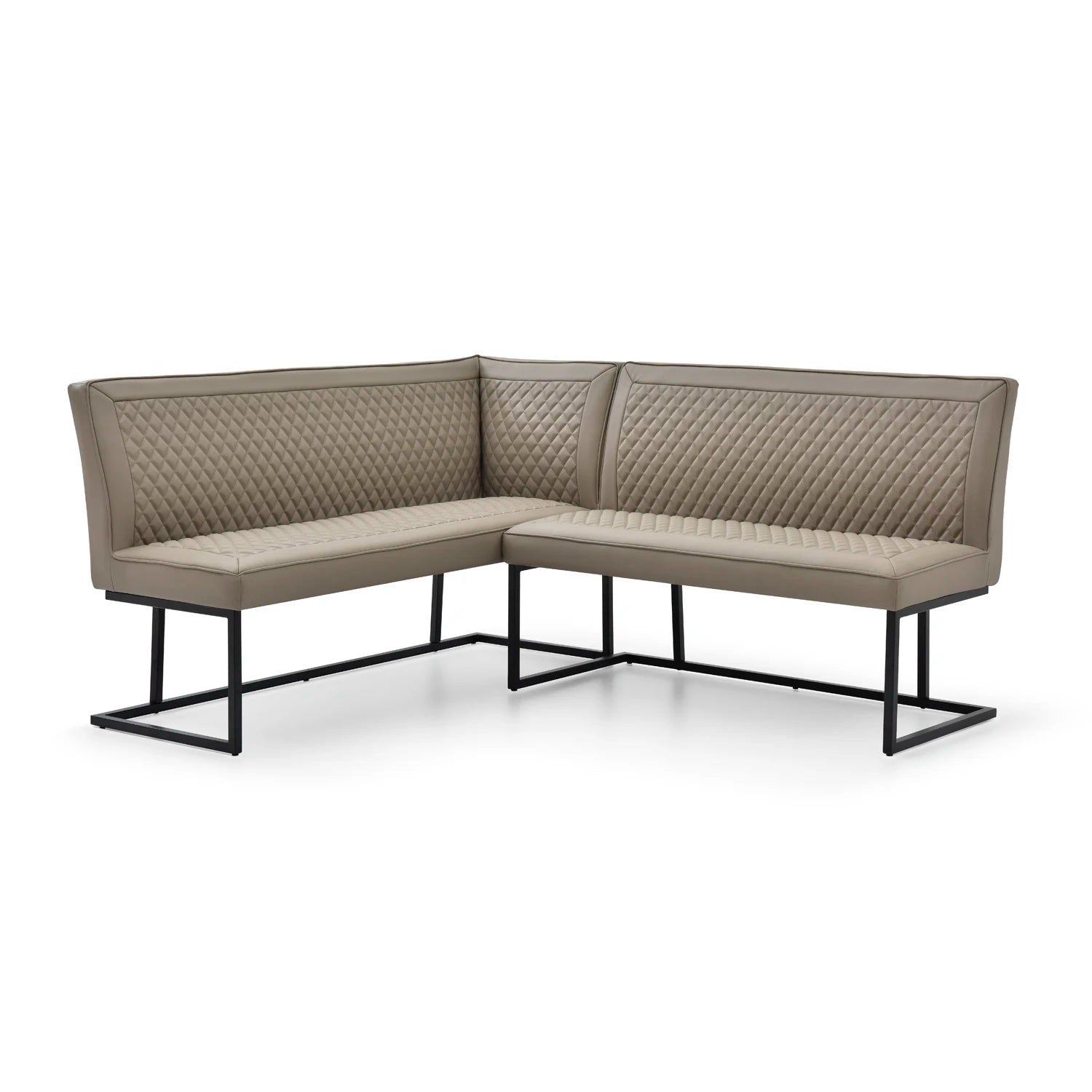 Sectional dining bench with quilted design -part of a set with the matching low backless bench 