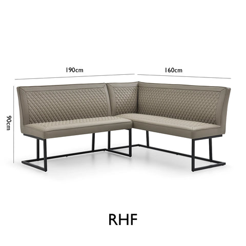 Galini 140–200cm White & Gold Extending Table with Corner Bench - Pendle Village Furniture