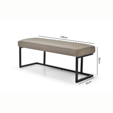Athena Taupe Leather Corner Bench Set
