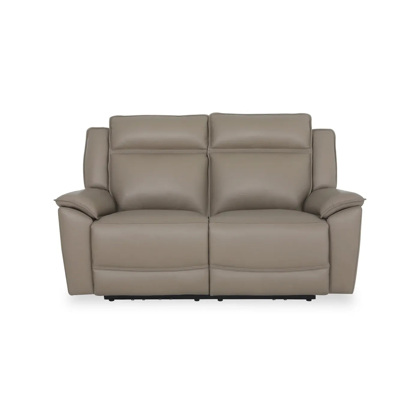 Athens Taupe Leather 2 Seater Recliner Sofa - Pendle Village Furniture