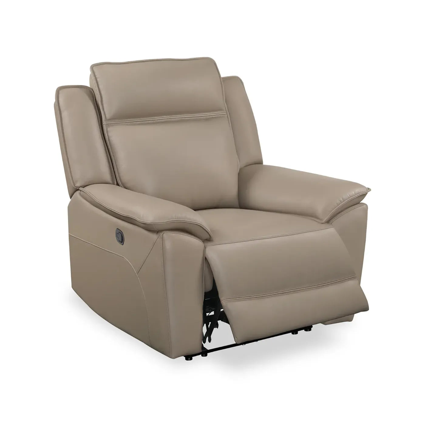 Athens Taupe Leather Recliner Armchair - Pendle Village Furniture