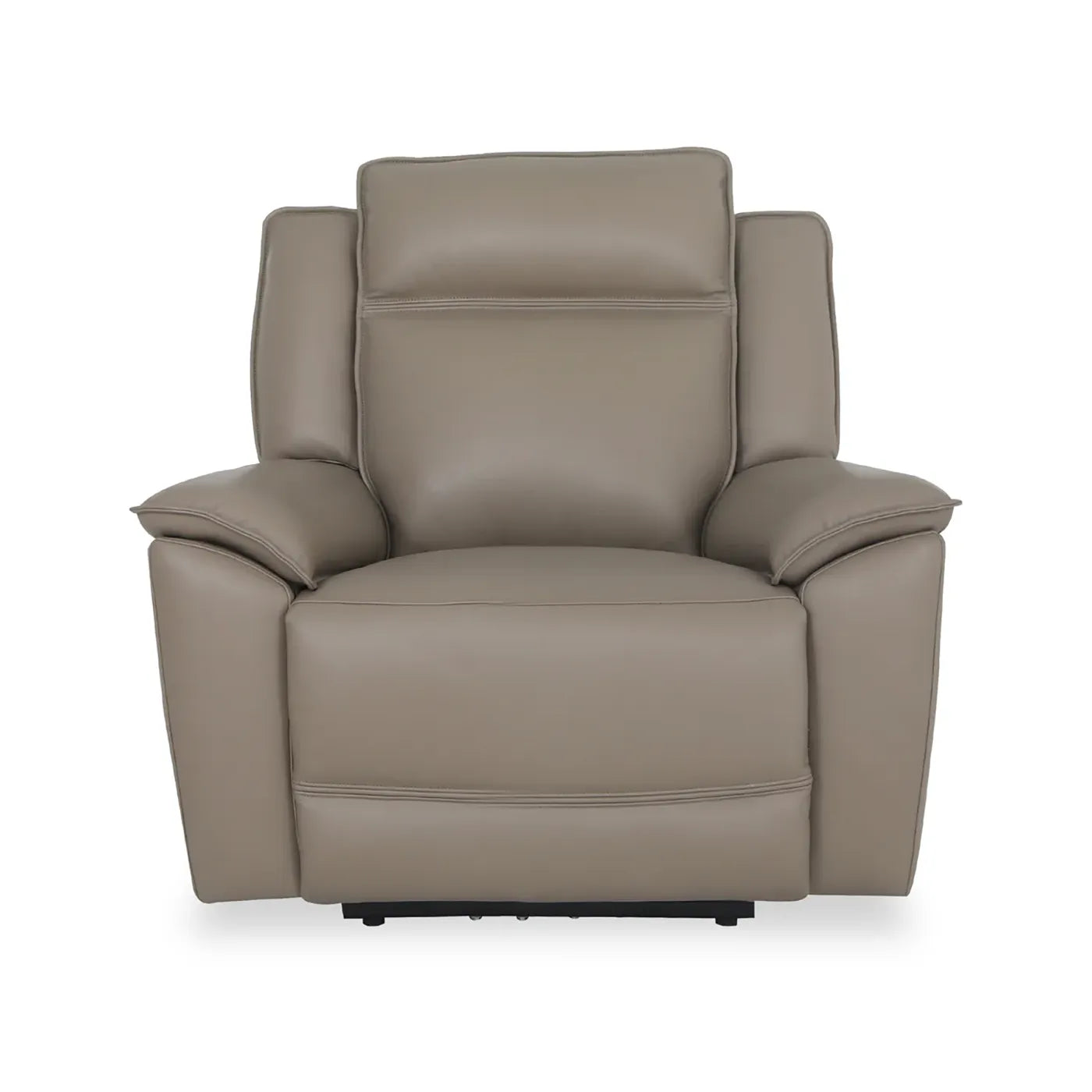 Athens Taupe Leather Recliner Armchair - Pendle Village Furniture