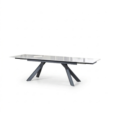 Atlanta White Kasa Gold Extending Dining Table with 6 Chairs