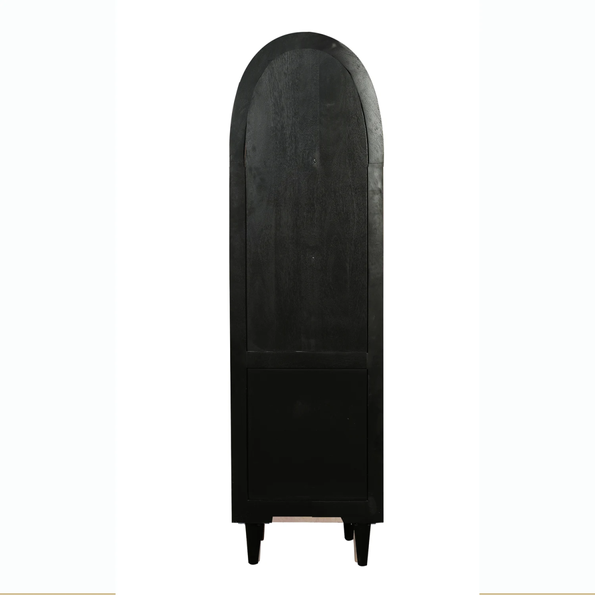 Atomic Single Door Glass Black Cabinet - Pendle Village Furniture