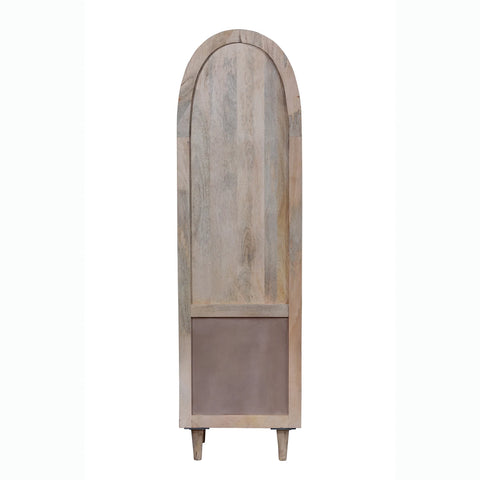 Atomic Single Door Glass Whitewash Cabinet - Pendle Village Furniture
