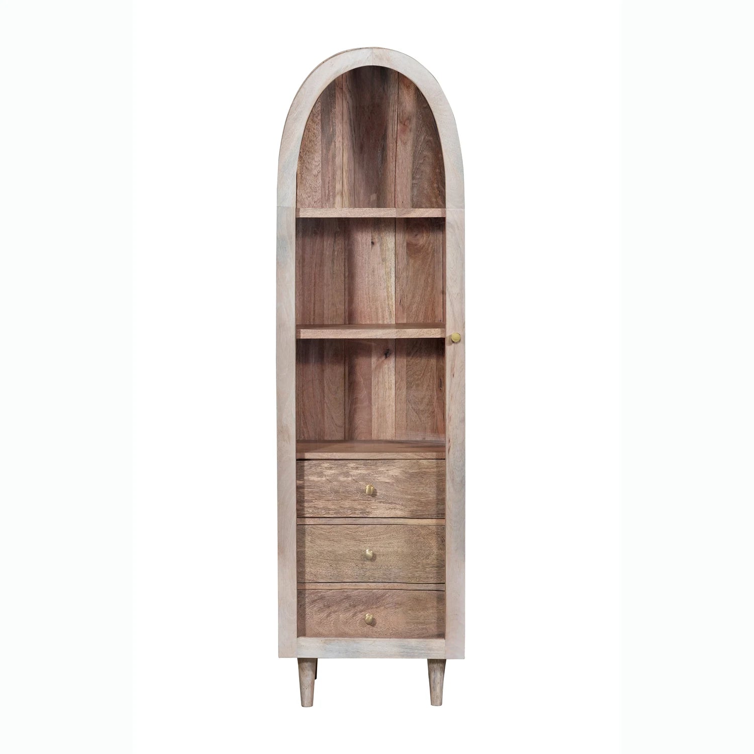 Atomic Single Door Glass Whitewash Cabinet - Pendle Village Furniture