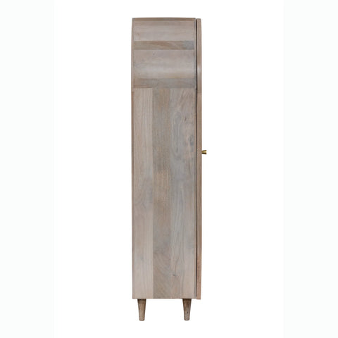 Atomic Single Door Glass Whitewash Cabinet - Pendle Village Furniture