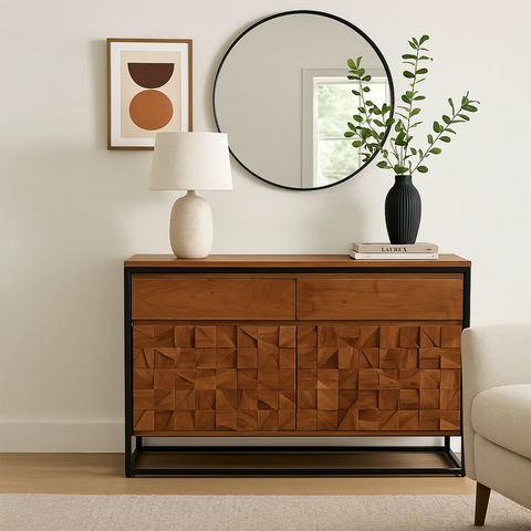 Small Wooden Sideboard 120cm Length
