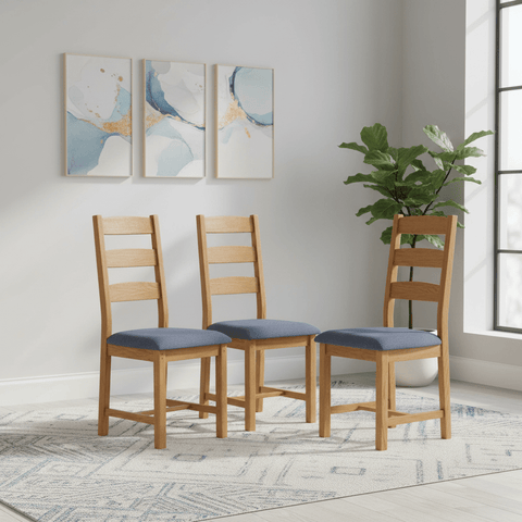 Augusta Set of 4 Wooden Ladder Back Dining Chairs
