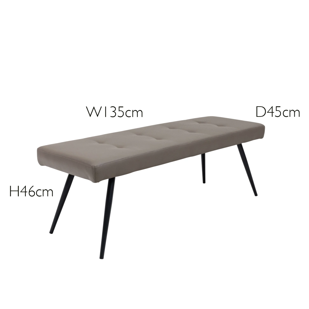 Ava Taupe PU Backless Bench - Pendle Village Furniture