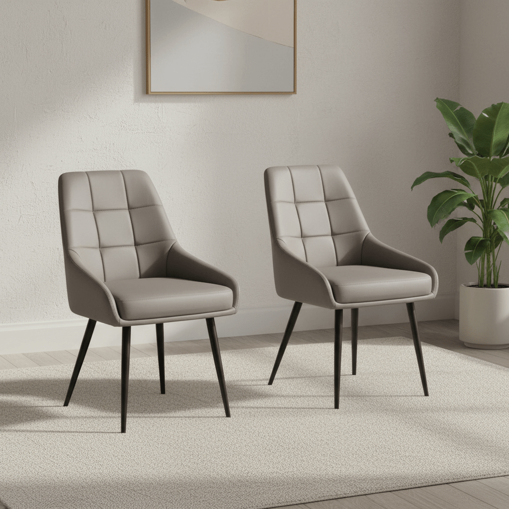 Ava Taupe PU Dining Chair - Set of 4
