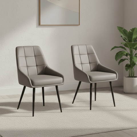 Ava Taupe PU Dining Chair - Set of 4