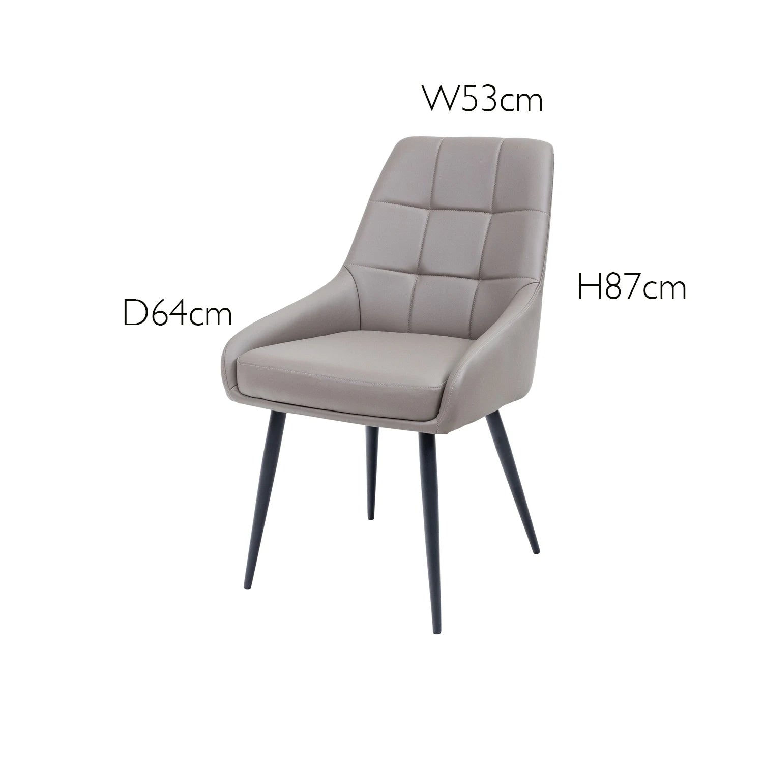 Ava Taupe PU Dining Chair - Set of 4 - Pendle Village Furniture