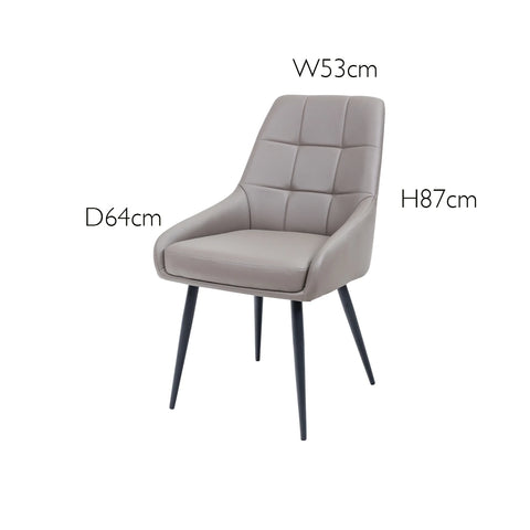 Ava Taupe PU Dining Chair - Set of 4 - Pendle Village Furniture
