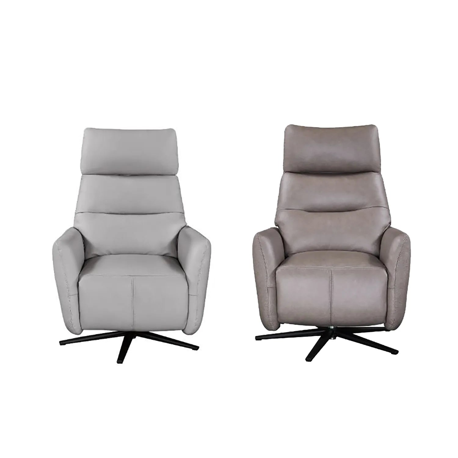 Aveline Leather Swivel Lift & Recliner Chair – Grey or Taupe - Pendle Village Furniture