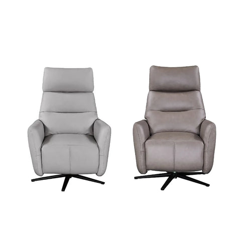 Aveline Leather Swivel Lift & Recliner Chair – Grey or Taupe - Pendle Village Furniture