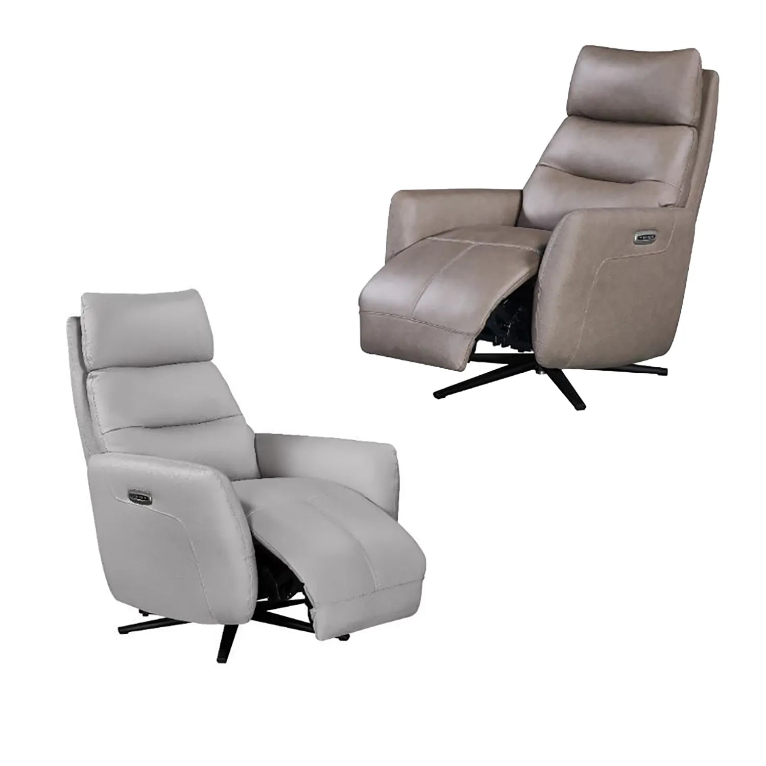 Aveline Leather Swivel Lift & Recliner Chair – Grey or Taupe - Pendle Village Furniture