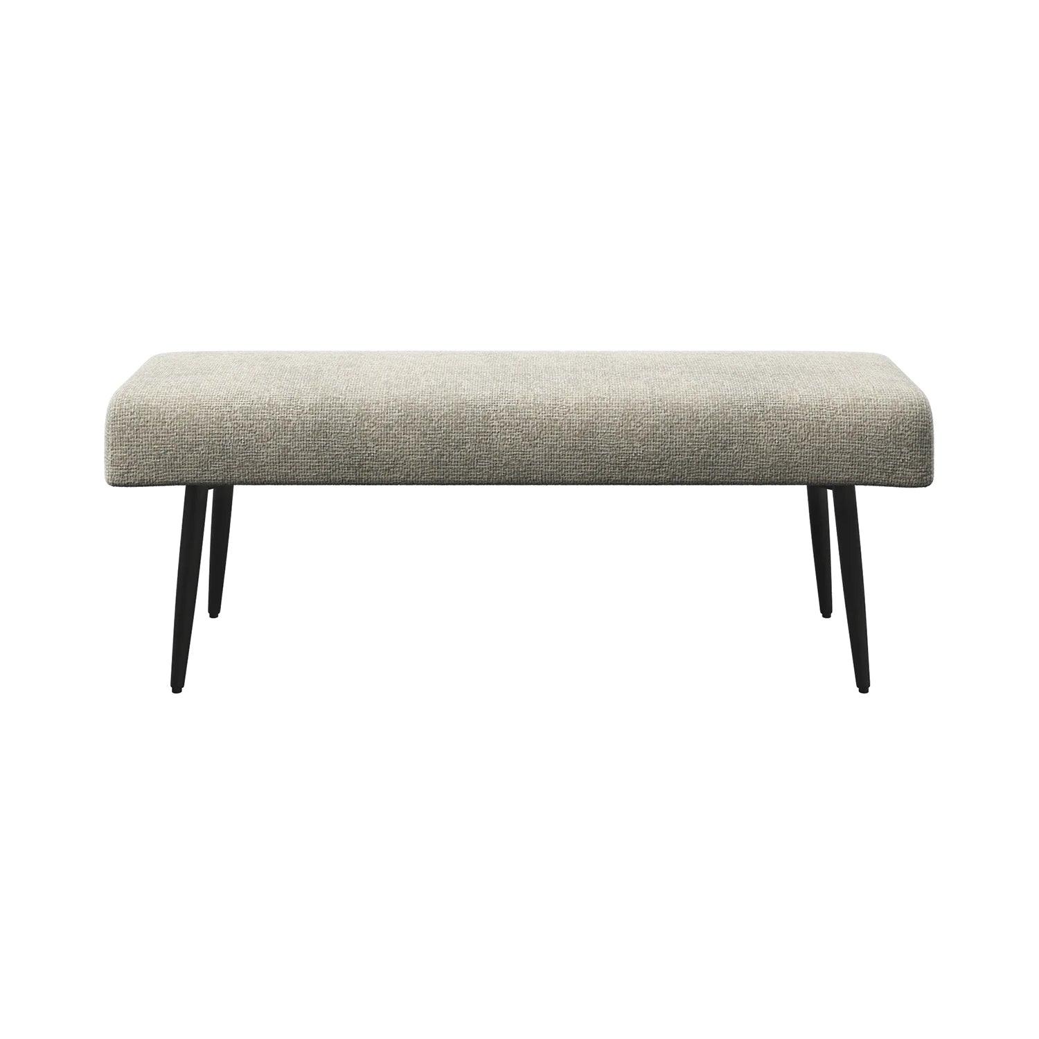 Avor Champagne Fabric Corner Dining Bench with Backless Bench Set - Front View of Champagne Fabric Backless Bench 