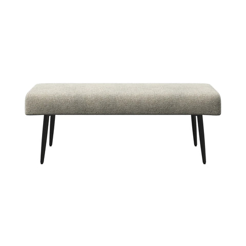 Avor Champagne Fabric Corner Dining Bench with Backless Bench Set - Front View of Champagne Fabric Backless Bench 