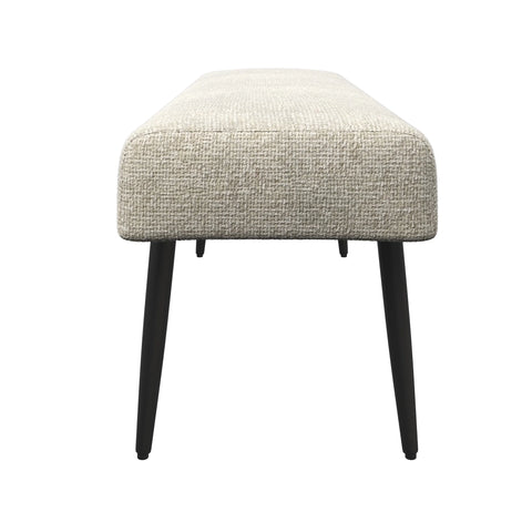 Avor Champagne Fabric Corner Dining Bench with Backless Bench Set - Close Up of Backless Bench 