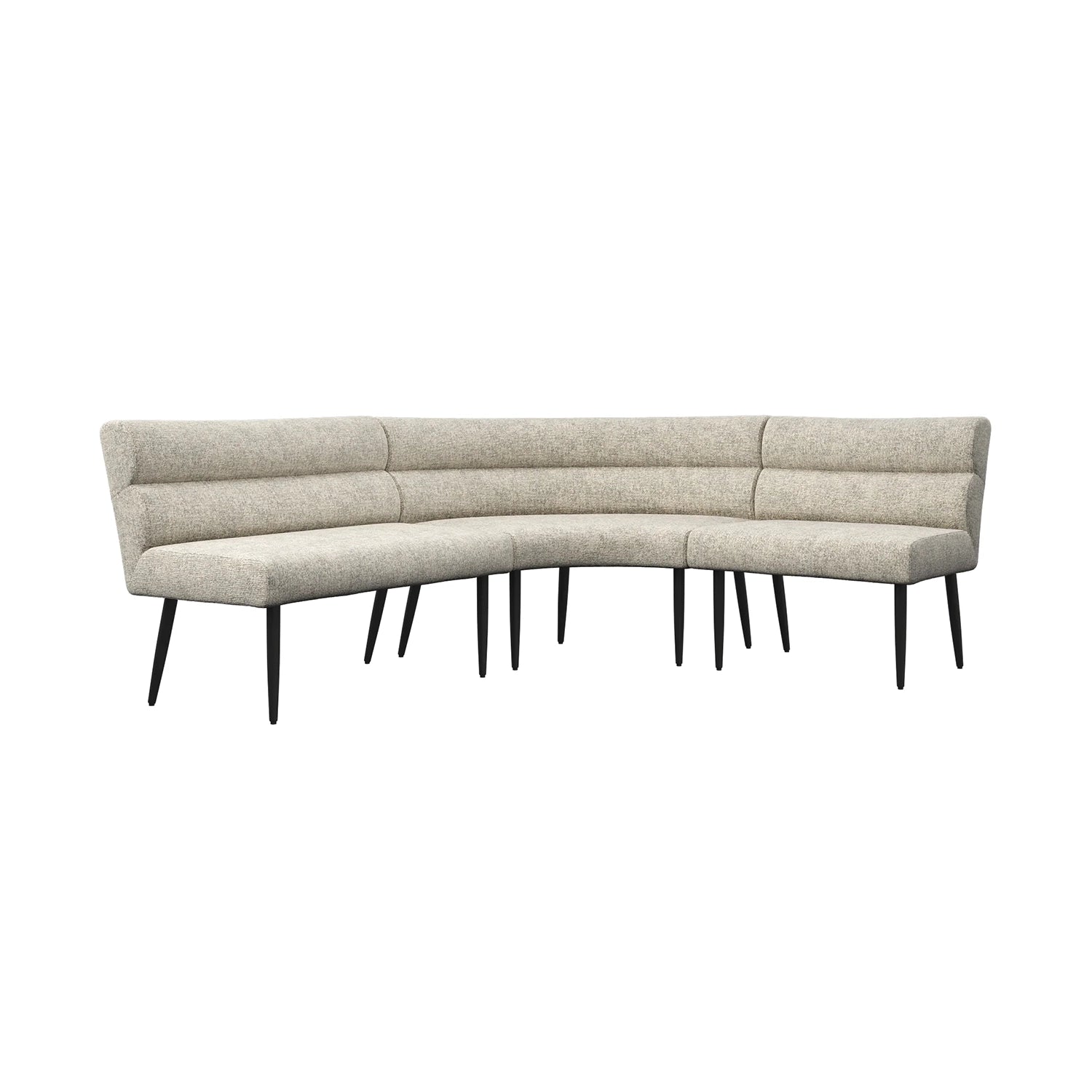 Avor Champagne Fabric Curved Corner Dining Bench