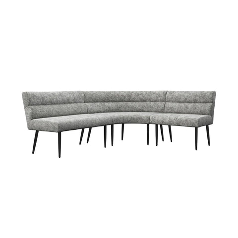 Avor Grey Fabric Corner Dining Bench with Backless Bench Set - Corner Bench 