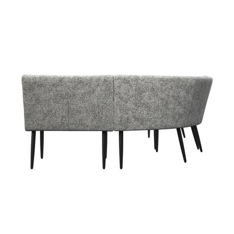 Avor Grey Fabric Corner Dining Bench with Backless Bench Set - Close up of Fabric 