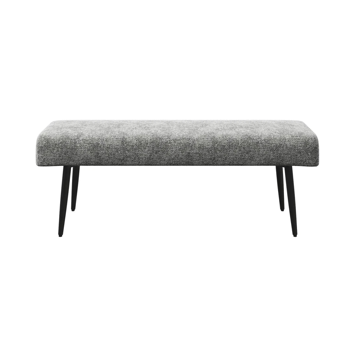 Avor Grey Fabric Corner Dining Bench with Backless Bench Set - Front View of Backless Bench 