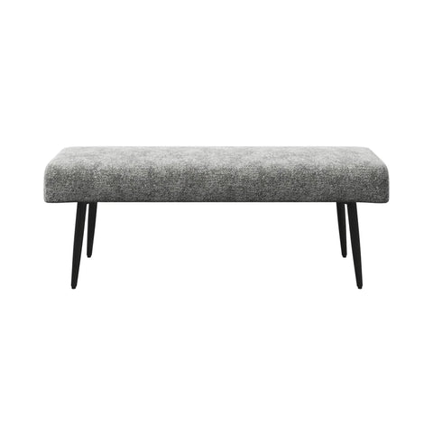 Avor Grey Fabric Corner Dining Bench with Backless Bench Set - Front View of Backless Bench 