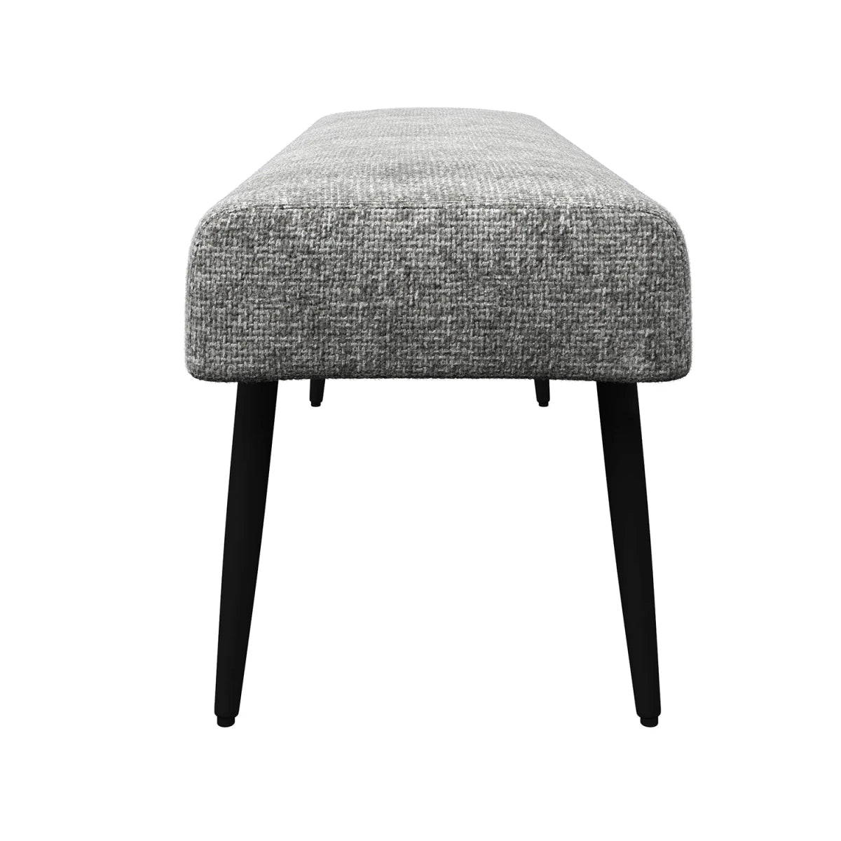 Close Up of end of Backless Bench - Avor Grey Fabric Corner Dining Bench with Backless Bench Set