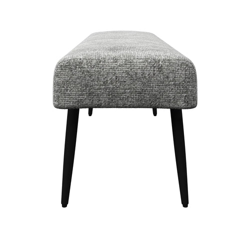 Close Up of end of Backless Bench - Avor Grey Fabric Corner Dining Bench with Backless Bench Set