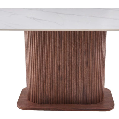 Modern 180cm dining table with walnut base
