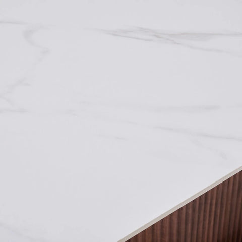 White sintered stone dining table Aymar design- Table Top