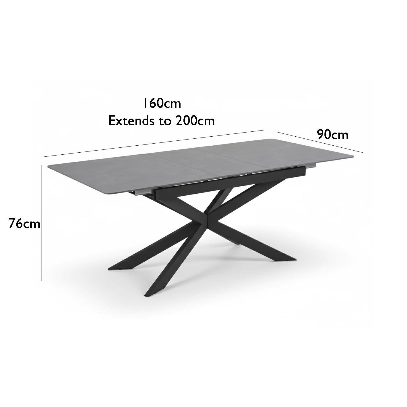 Azzurra Grey Sintered Stone Extending Dining Table with Porto Swivel Dining Chairs - Pendle Village Furniture