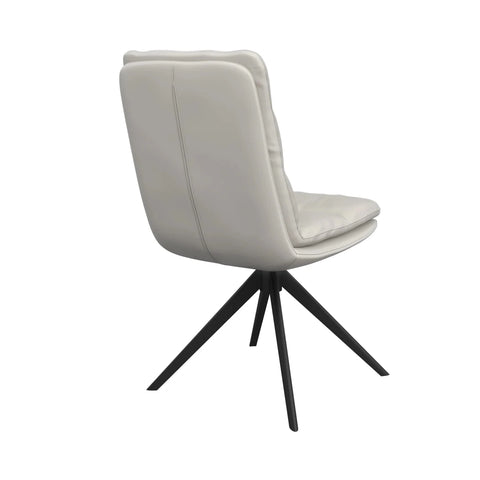 Monza Light Grey Faux Leather Swivel Dining Chairs – Set of 4