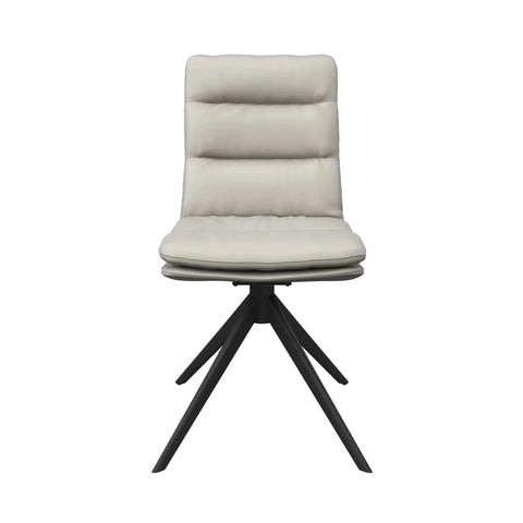 Monza Light Grey Faux Leather Swivel Dining Chairs – Set of 4
