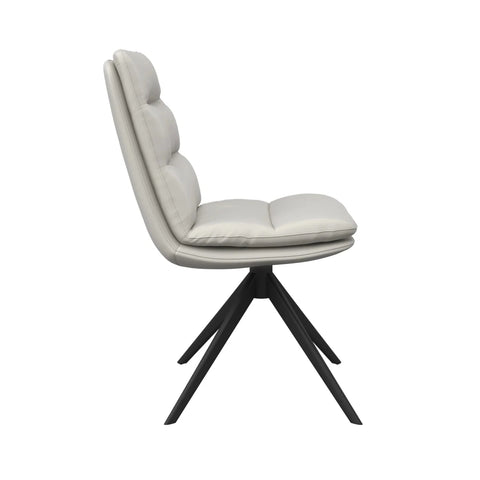 Monza Light Grey Faux Leather Swivel Dining Chairs – Set of 4