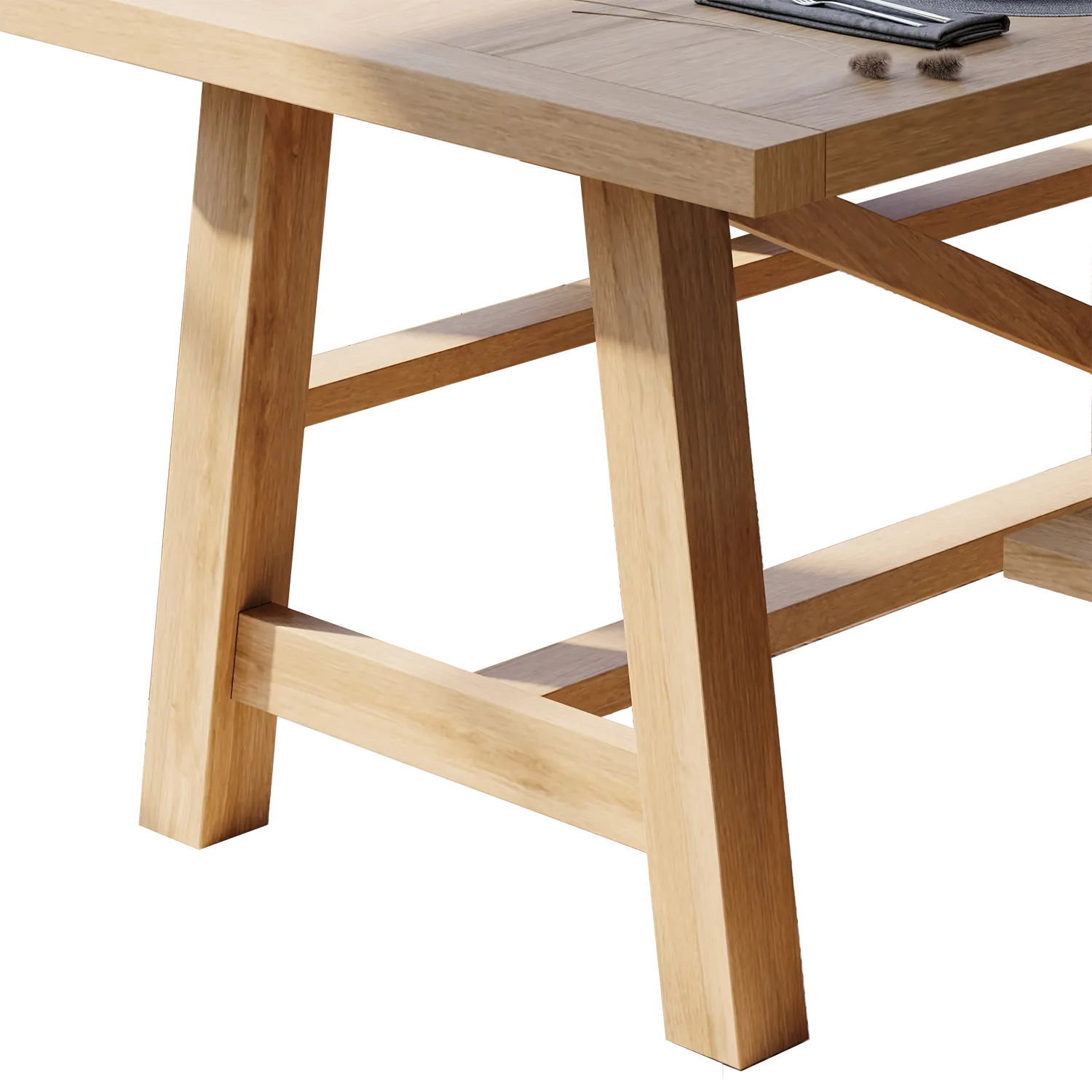 Arundel 2.2M Traditional Oak Dining Table Set - Table Base
