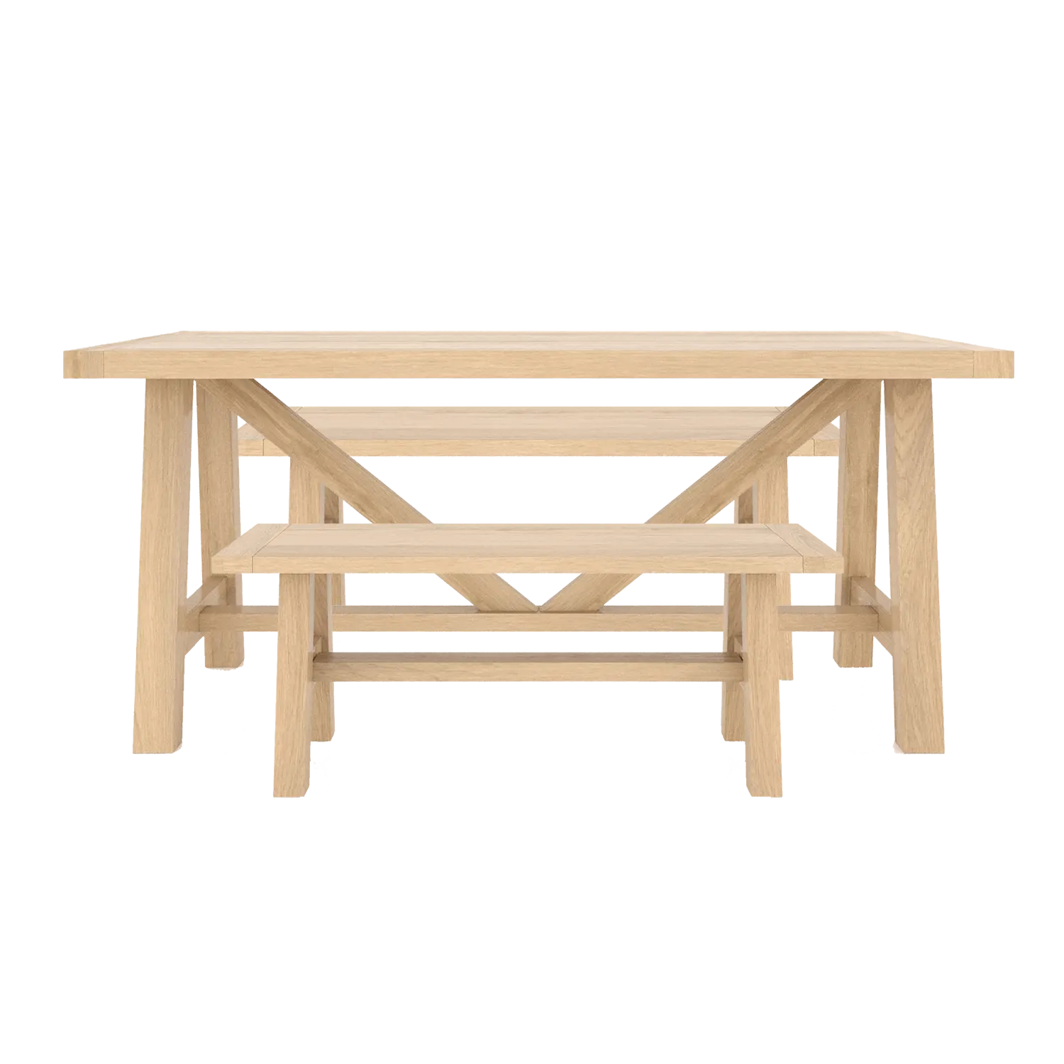 Arundel 2.2M Traditional Oak Dining Table Set 