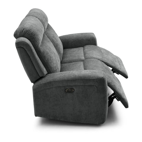 Bentley Grey Fabric 2 Seater Recliner Sofa - Pendle Village Furniture
