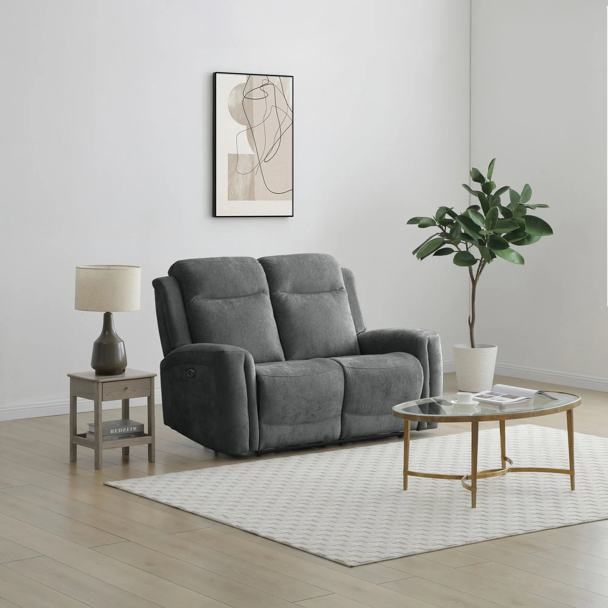 Bentley Grey Fabric 2 Seater Recliner Sofa - Pendle Village Furniture