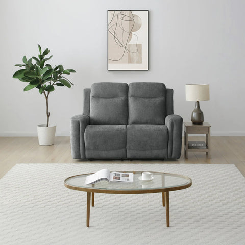 Bentley Grey Fabric 2 Seater Recliner Sofa - Pendle Village Furniture
