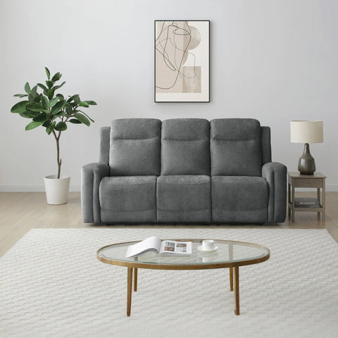 Bentley Grey Fabric 3 Seater Recliner Sofa