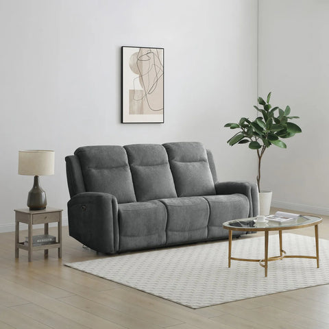 Bentley Grey Fabric 3 Seater Recliner Sofa