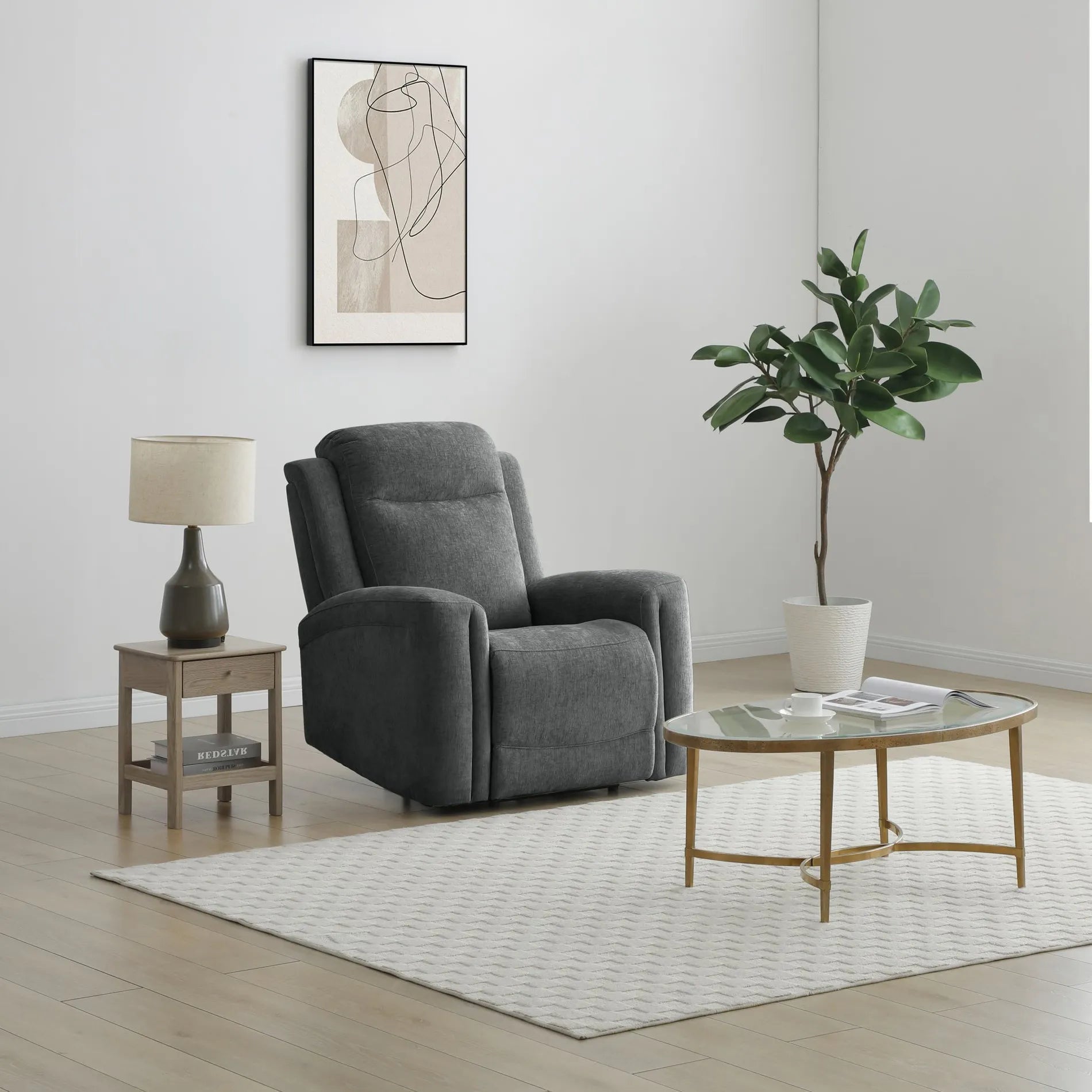 Bentley Grey Fabric 3 Seater Recliner Sofa