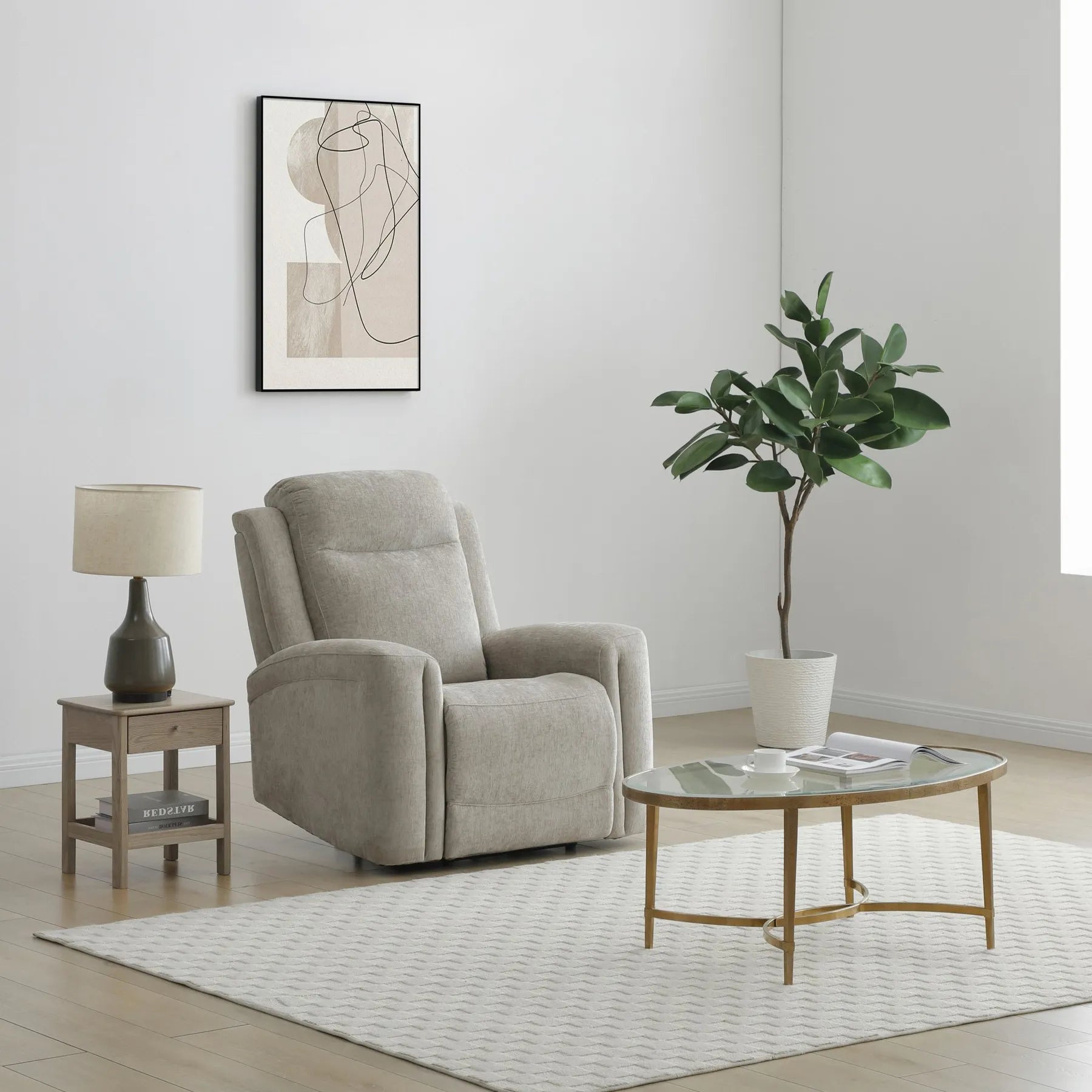 Bentley Natural Fabric 3 Seater Recliner Sofa