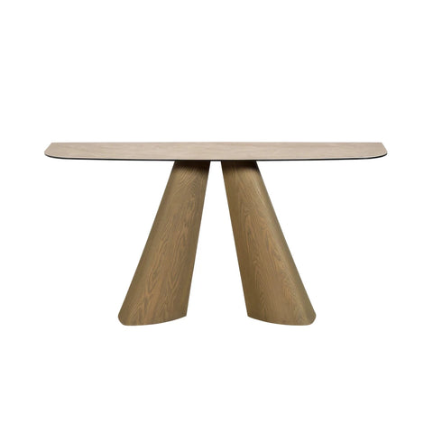 Shop the Arlo Cream Ceramic Console Table with a Spanish ceramic and tempered glass top,