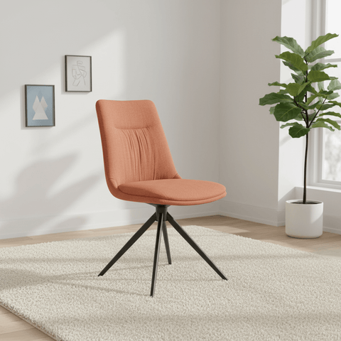 Set of 4 Brick Bosley Swivel Dining Chairs